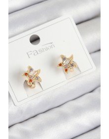 Pirinç Zirkon Taşlı Yıldız Model Gold Renk Çocuk Küpe