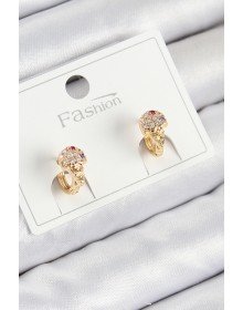 Pirinç Zirkon Taşlı Dondurma Model Gold Renk Çocuk Küpe