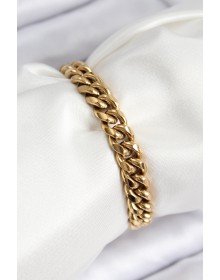 316L Çelik Klasik Kalın Zincir Model Gold Renk Kadın Bileklik