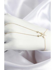 Pirinç Zirkon Taşlı Yıldız Model Gold Renk Şahmeran
