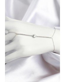 Pirinç Zirkon Taşlı Yonca Model Gümüş Renk Şahmeran