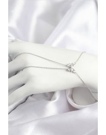 Pirinç Zirkon Taşlı Kelebek Model Gümüş Renk Şahmeran