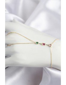 Pirinç Renkli Zirkon Taşlı Model Gold Renk Şahmeran