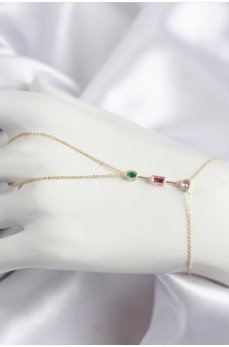 Pirinç Renkli Zirkon Taşlı Model Gold Renk Şahmeran