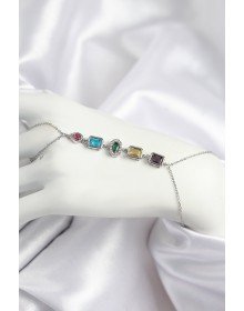 Pirinç Renkli Zirkon Taşlı Model Gümüş Renk Şahmeran