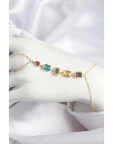 Pirinç Renkli Zirkon Taşlı Model Gold Renk Şahmeran