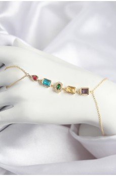 Pirinç Renkli Zirkon Taşlı Model Gold Renk Şahmeran