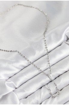 Pirinç Zirkon Taşlı Gümüş Renk Kadın Y Kolye