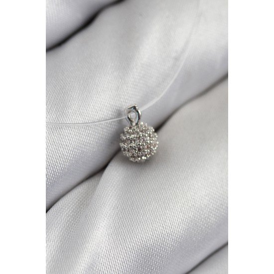 Misineli Topcuk Model Gümüş Renk Hayalet Kolye