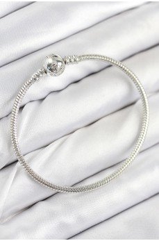Pirinç Charm Topcuk Model Gümüş Renk Kadın Bileklik