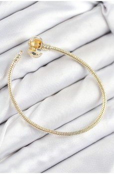 Pirinç Charm Topcuk Model Gold Renk Kadın Bileklik