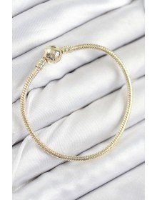 Pirinç Charm Topcuk Model Gold Renk Kadın Bileklik