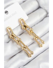316L Çelik Sallantılı Tifany Model Gold Renk Kadın Küpe