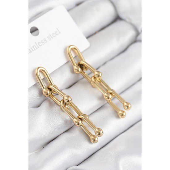 316L Çelik Sallantılı Tifany Model Gold Renk Kadın Küpe 316L Çelik Sallantılı Tifany Model Gold Renk Kadın Küpe