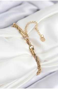 316L Çelik Nazar Boncuk Model Burgu Zincir Gold Renk Kadın Bileklik