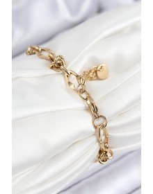 316L Çelik Parçalı Zincir Model Gold Renk Kadın Bileklik