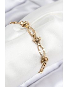 316L Çelik Parçalı Zincir Model Gold Renk Kadın Bileklik