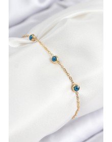 316L Çelik Nazar Boncuğu Model Gold Renk Kadın Bileklik