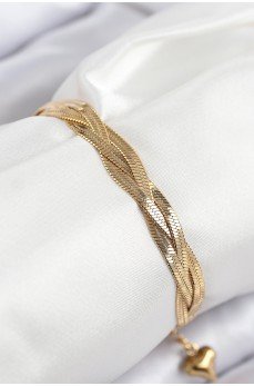 316L Çelik Örgü İtalyan Zincir Model Gold Renk Kadın Bileklik