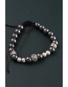 Doğal Taş X Model Antrasit Renk Asansörlü Erkek Bileklik