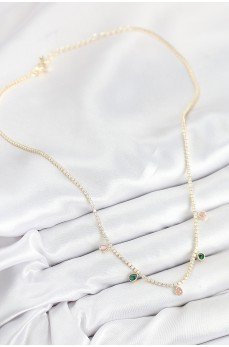 Pirinç Zirkon Taşlı Su Yolu Damla Model Gold Renk Kadın Kolye Pirinç Zirkon Taşlı Su Yolu Damla Model Gold Renk Kadın Kolye