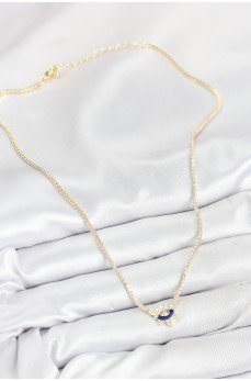 Pirinç Zirkon Taşlı Su Yolu Göz Model Gold Renk Kadın Kolye Pirinç Zirkon Taşlı Su Yolu Göz Model Gold Renk Kadın Kolye