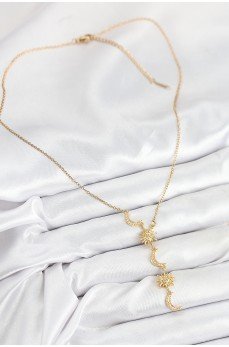 316L Çelik Zirkon Taşlı Güneş Ve Ay Model Gold Renk Kadın Kolye 316L Çelik Zirkon Taşlı Güneş Ve Ay Model Gold Renk Kadın Kolye