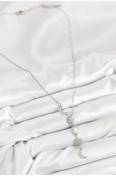 316L Çelik Zirkon Taşlı Güneş Ve Ay Model Gümüş Renk Kadın Kolye 316L Çelik Zirkon Taşlı Güneş Ve Ay Model Gümüş Renk Kadın Kolye