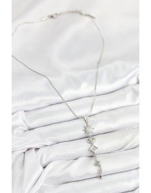 316L Çelik Zirkon Taşlı Güneş Ve Ay Enerji Model Gümüş Renk Kadın Kolye