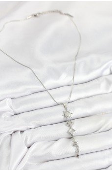 316L Çelik Zirkon Taşlı Güneş Ve Ay Enerji Model Gümüş Renk Kadın Kolye 316L Çelik Zirkon Taşlı Güneş Ve Ay Enerji Model Gümüş Renk Kadın Kolye
