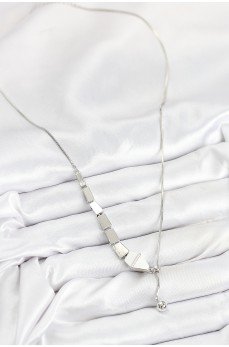 Pirinç Yılan Model Gümüş Renk Asansörlü Kadın Kolye