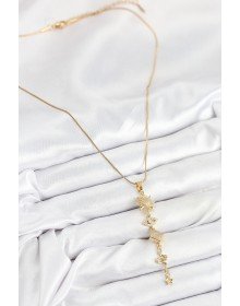 316L Çelik Zirkon Taşlı Güneş Ve Ay Enerji Model Gold Renk Kadın Kolye