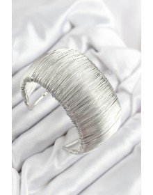 Pirinç Tel Sarma Model Gümüş Renk Kadın Bileklilk