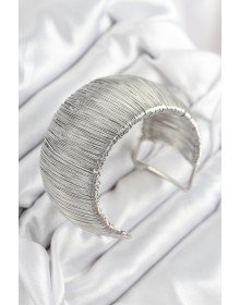 Pirinç Tel Sarma Model Gümüş Renk Kadın Bileklilk