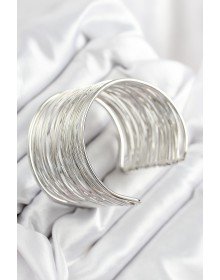 Pirinç Tel Sarma Model Gümüş Renk Kadın Bileklilk