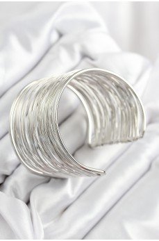 Pirinç Tel Sarma Model Gümüş Renk Kadın Bileklilk