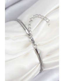 Pirinç Zirkon Taşlı Yıldız Model Gümüş Renk Kadın Bileklik