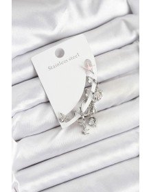 Pirinç Gümüş Renk Set Küpe