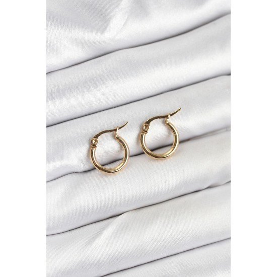 316L Çelik Gold Renk 12 mm Halka Kadın Küpe 316L Çelik Gold Renk 12 mm Halka Kadın Küpe