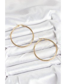 316L Çelik Gold Renk 45 mm Halka Kadın Küpe