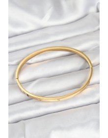 316L Çelik Gold Renk 65 mm İnce Kadın Kelepçe Bileklik
