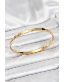 316L Çelik Gold Renk 65 mm İnce Kadın Kelepçe Bileklik
