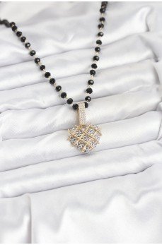 316L Çelik Zincir Kristal Boncuklu Kalpli Kadın Kolye