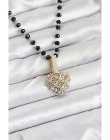 316L Çelik Zincir Kristal Boncuklu Kalpli Kadın Kolye