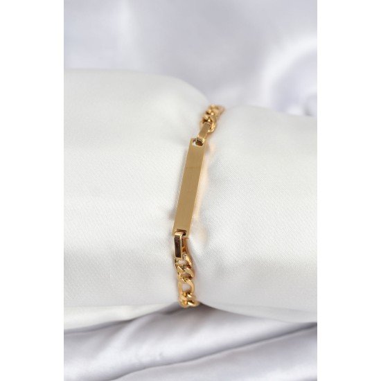 316L Çelik Gold Renk Yazı Yazmaya Uygun Kadın Bileklik