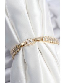 Pirinç VIP Seri Gold Renk Zirkon Taşlı Kadın Bileklik