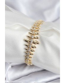 Pirinç VIP Seri Gold Renk Sıralı Damla Model Kadın Bileklik