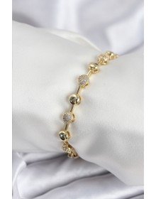 Pirinç VIP Seri Gold Renk Topçuk Model Kadın Bileklik