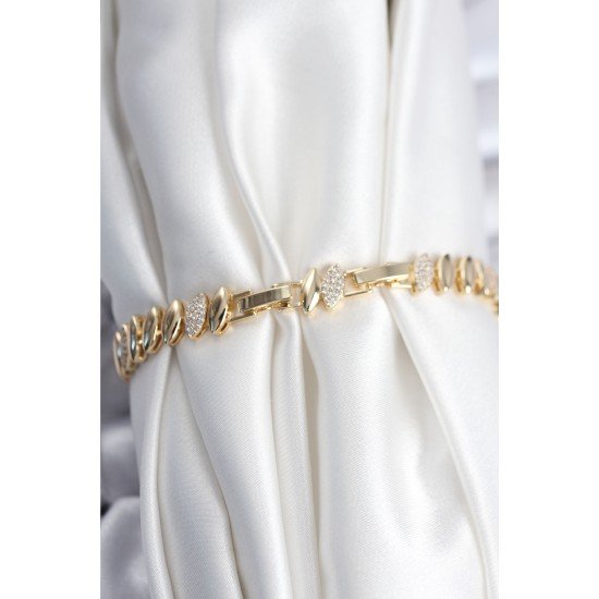 Pirinç VIP Seri Gold Renk Arpa Model Kadın Bileklik