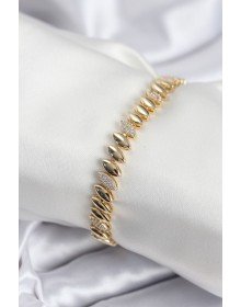 Pirinç VIP Seri Gold Renk Arpa Model Kadın Bileklik